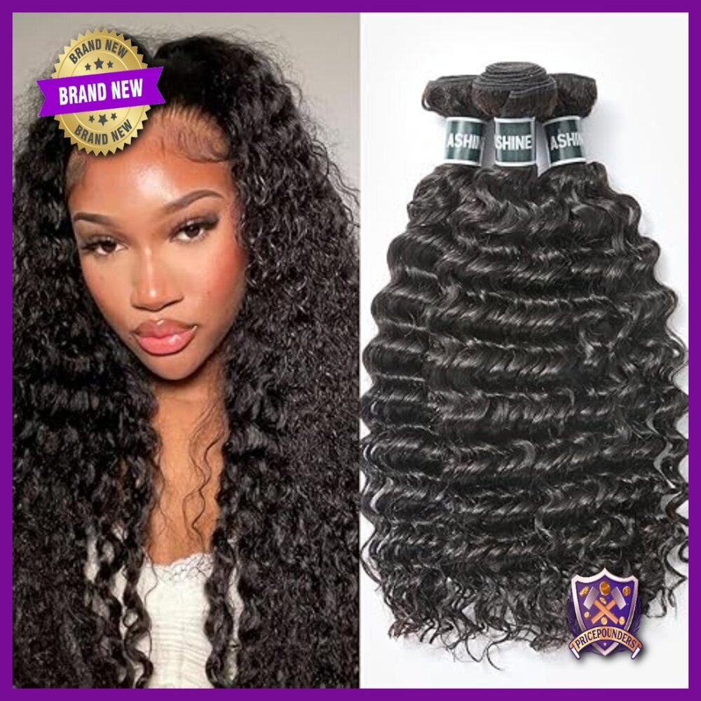 Human Hair Bundles Deep Wave 24-28 Inch Unprocessed Raw Hair Weave
